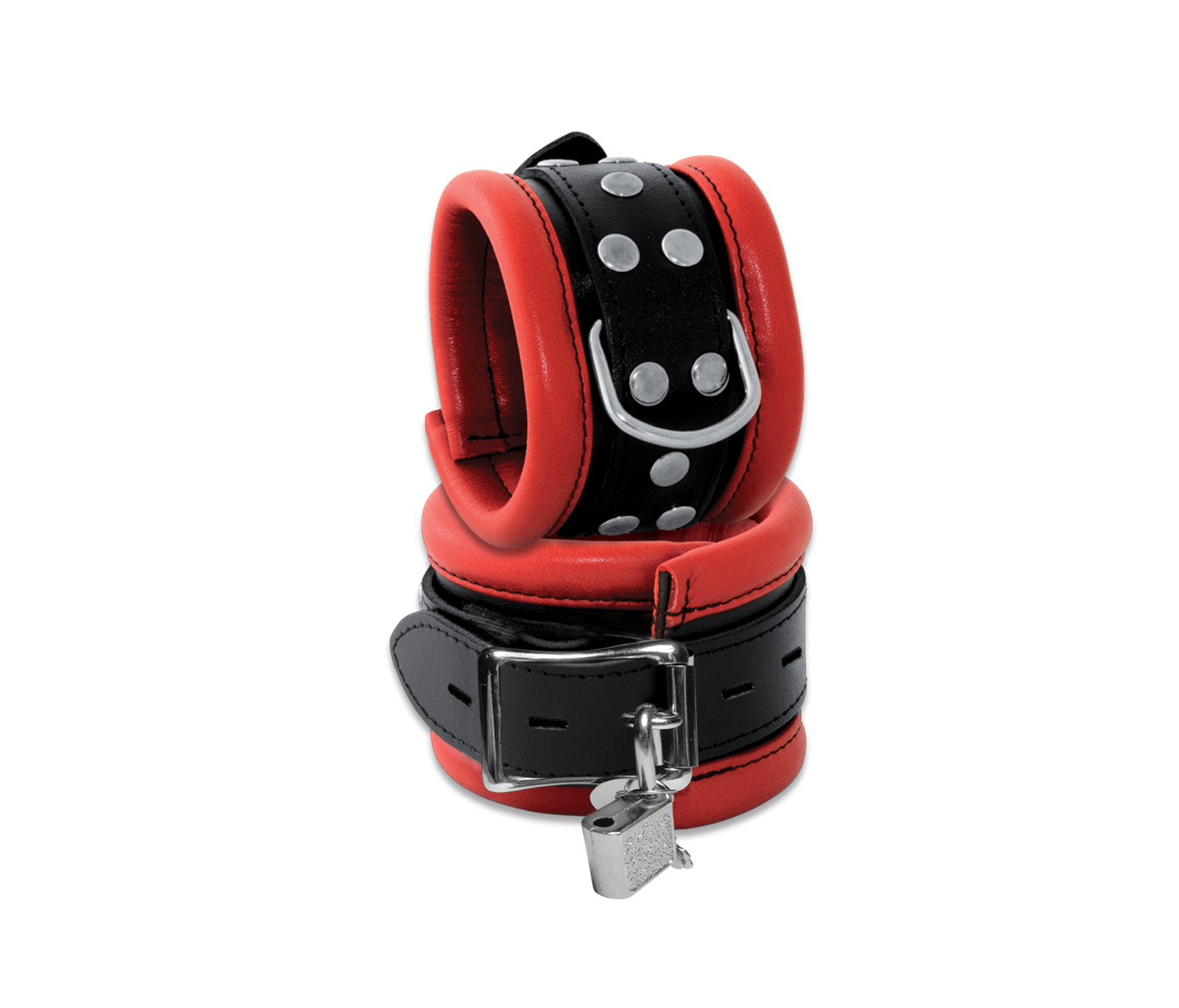 High Quality - Leder Handfessel Red abschließbar