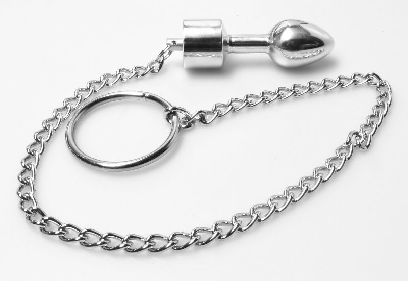 Anal Plug Metall mit Kette und Ring 30mm